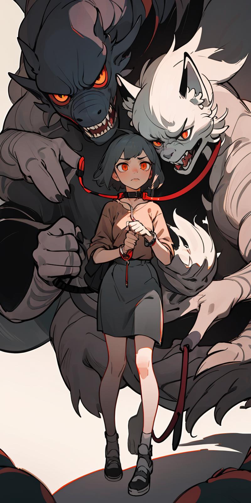 00121-1273424474-(best quality, masterpiece), fox Monsters, 1girl, holding leash, dark mood,.png